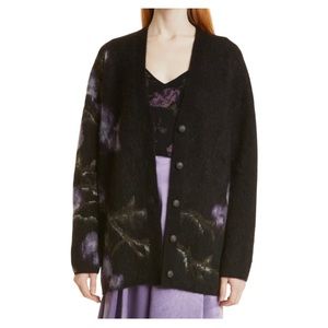 Vince Orchid Jacquard Cardigan size small NWT with tank